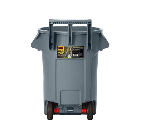32 Gal Gray Vented Wheeled Trash Container U8637