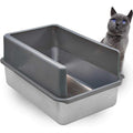 Enclosed Sides Stainless Steel Litter Box XL X659