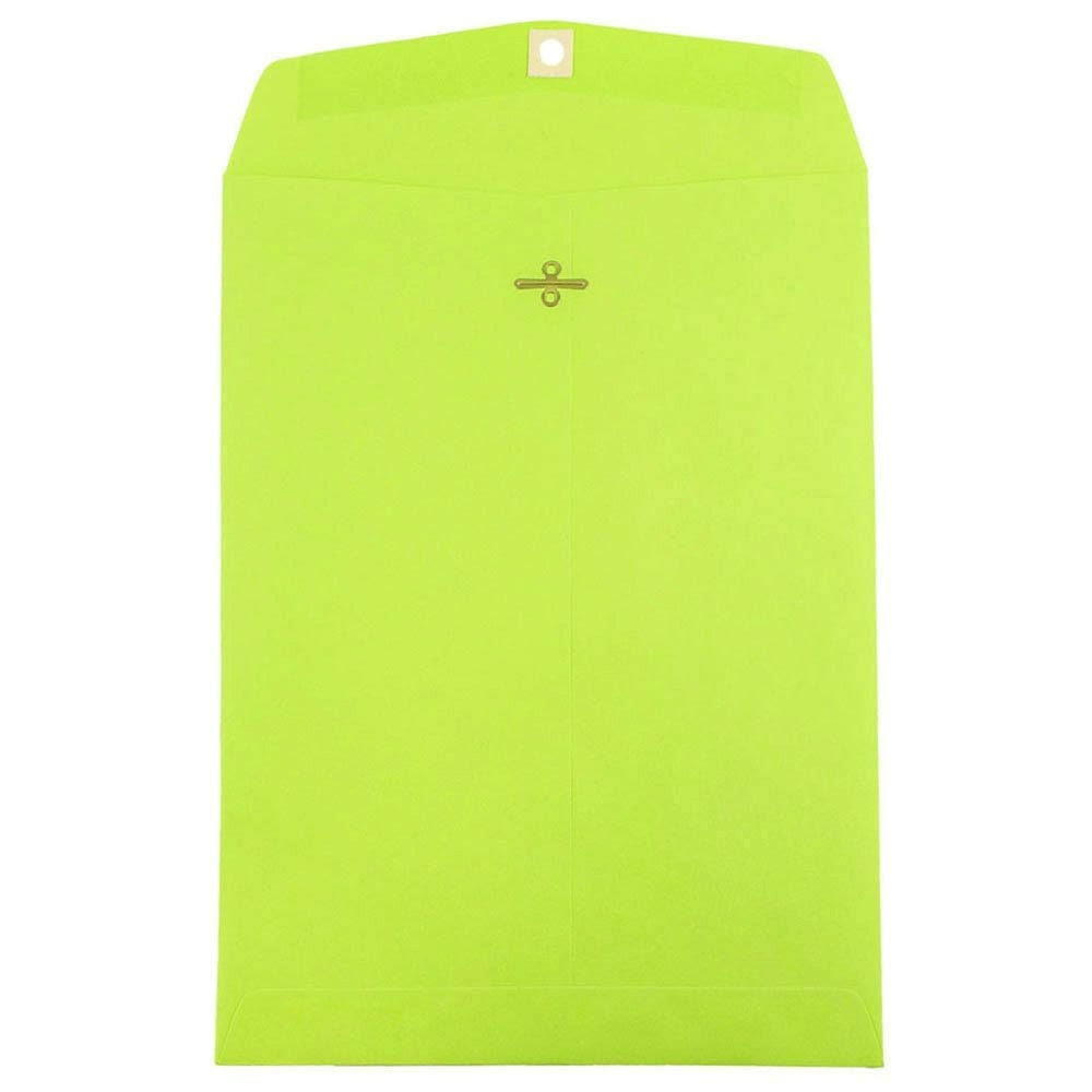 9x22 x 12x22 Catalog Envelopes, Clasp Closure, Ultra Lime, Pack of 100 U611111