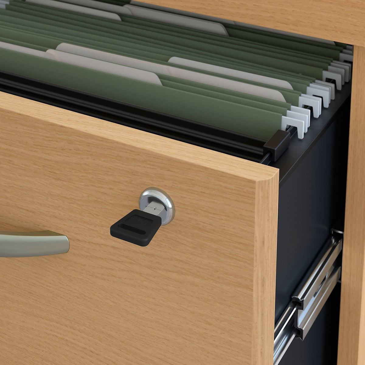 Light Oak 3 Drawer Mobile File Cabinet D106