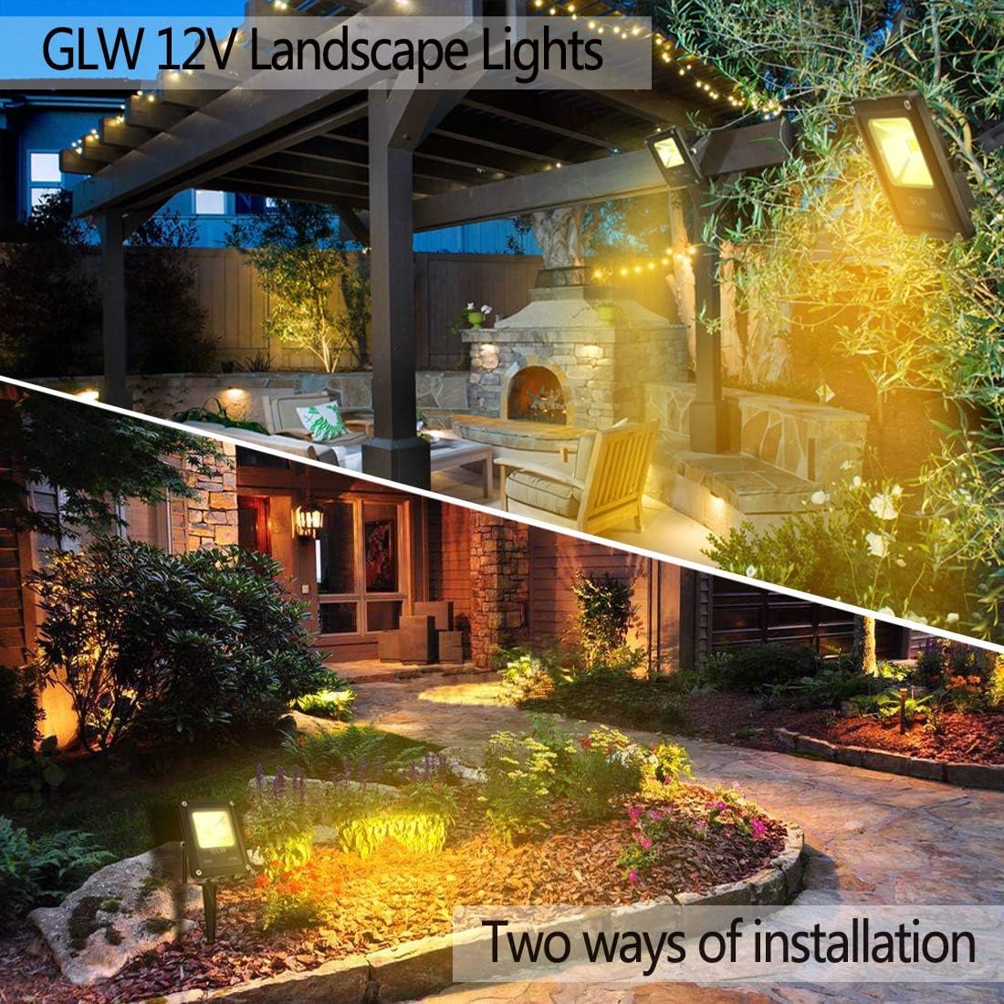 10W LED Landscape Lights 12V Low Voltage Outdoor Spotlights Warm White 3000K IP65 Waterproof 4 Pack U51816