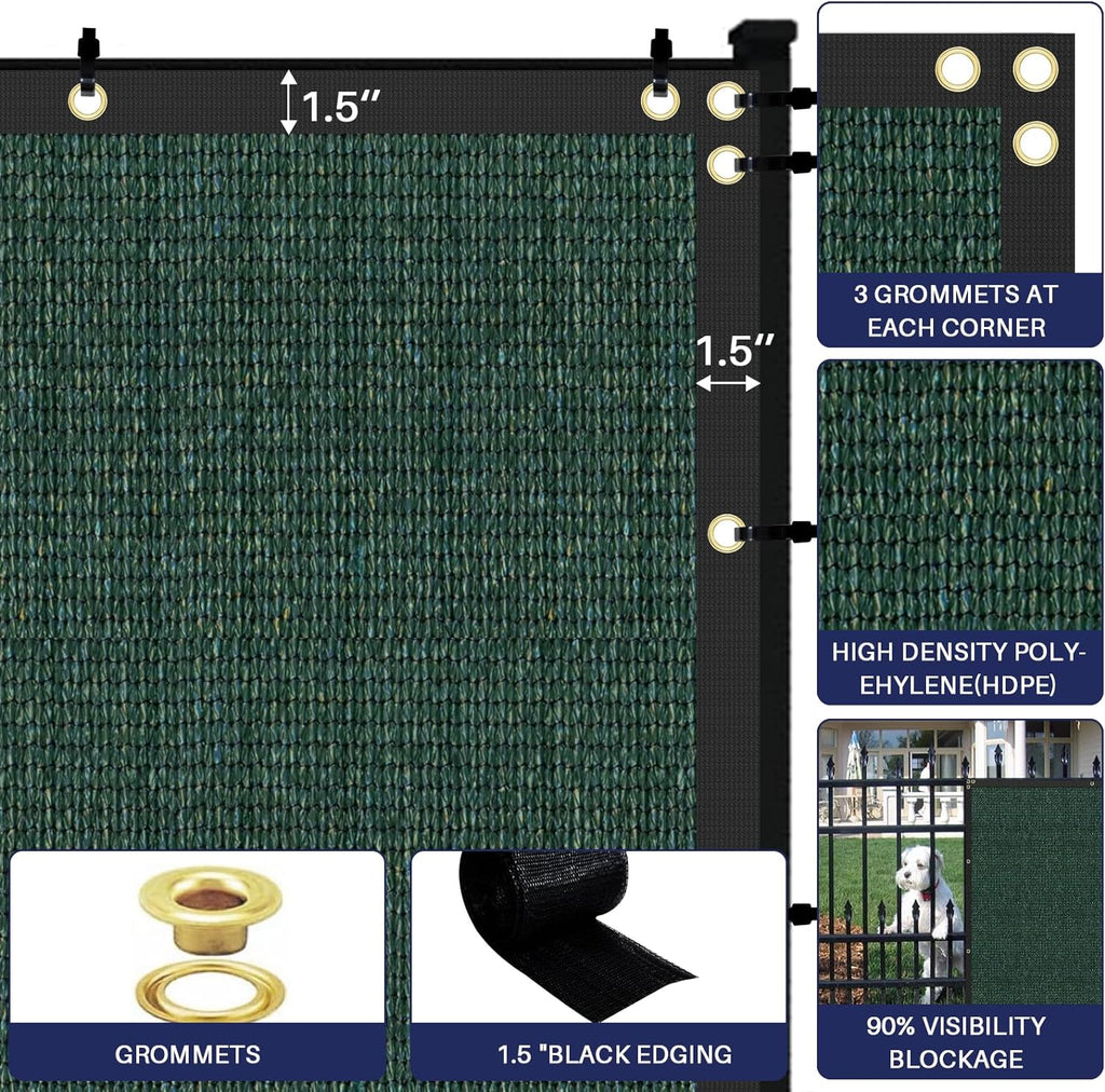 Green Heavy Duty Privacy Fence Screen 5' x 26' I434315