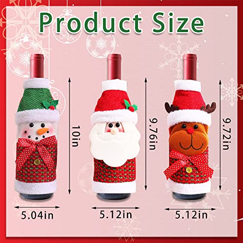 3 Pack Christmas Wine Bottle Bags - Red & Green L7416