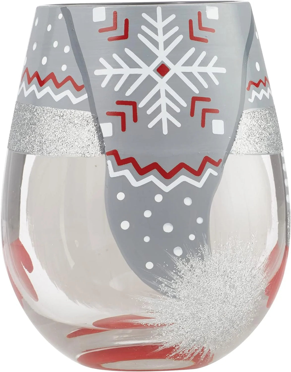 Sweet Gnome Hand-Painted Artisan Stemless Wine Glass, 20 Ounce, Multicolor T4710