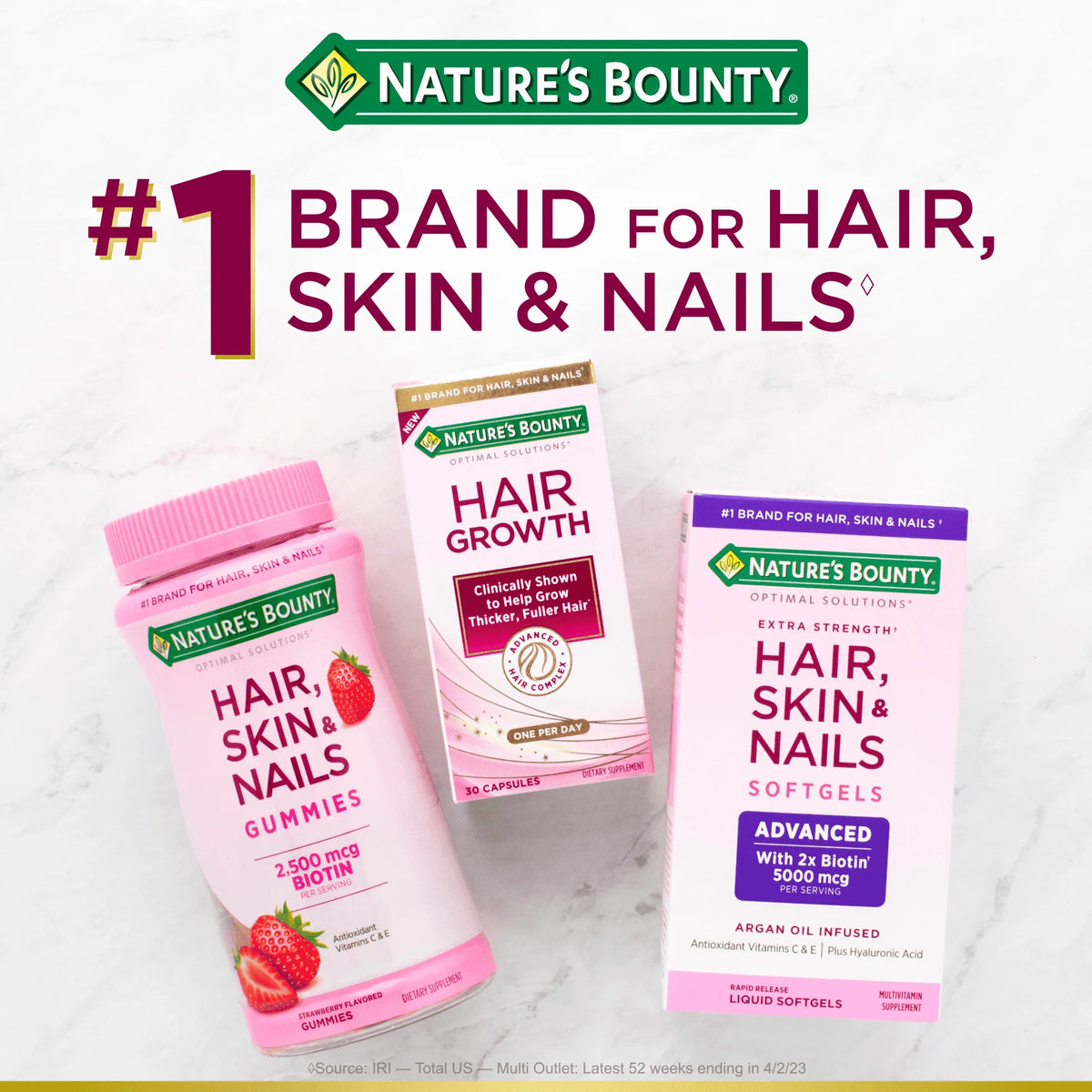 Advanced Hair, Skin and Nail Biotin & Vitamins A, C, & E Softgels, 120 Ct I3905