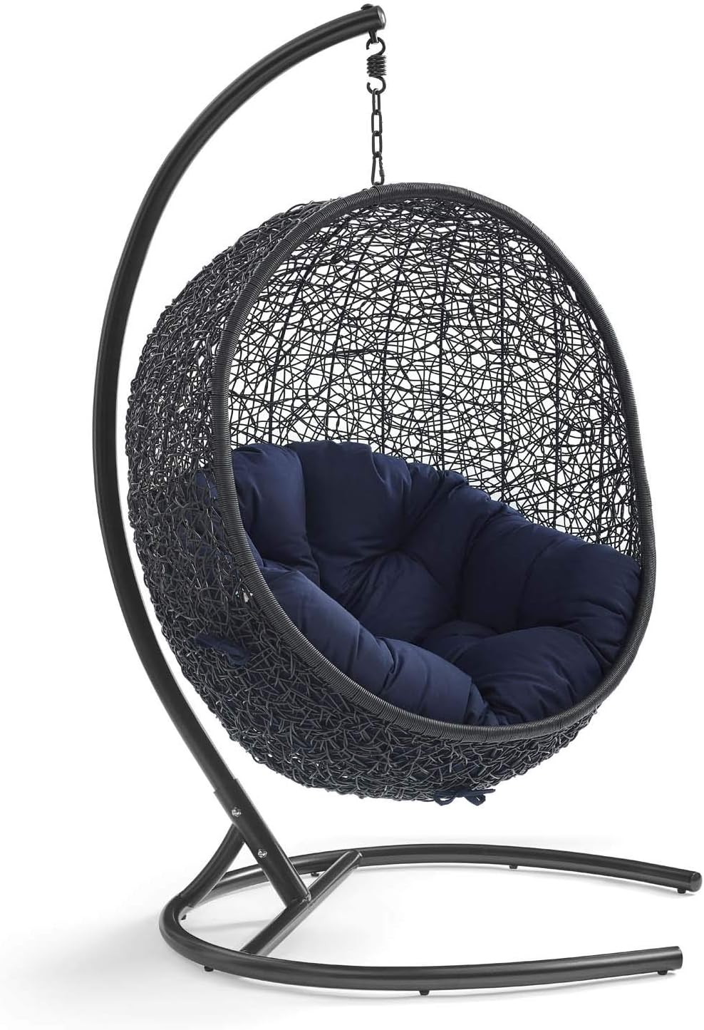 Beige Wicker Rattan Swing Chair with Stand X787434