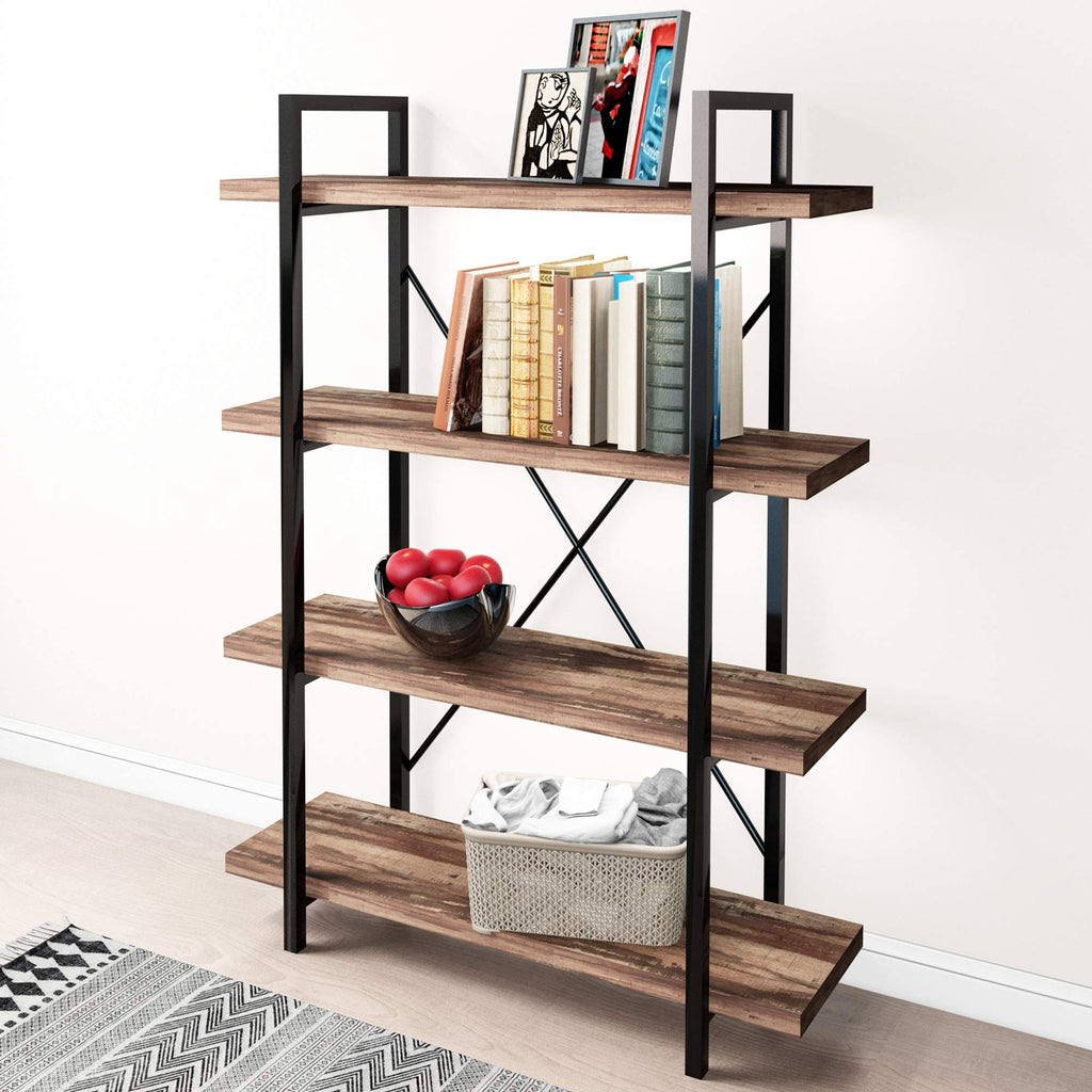 4-Tier Metal and Wood Bookshelf N3744