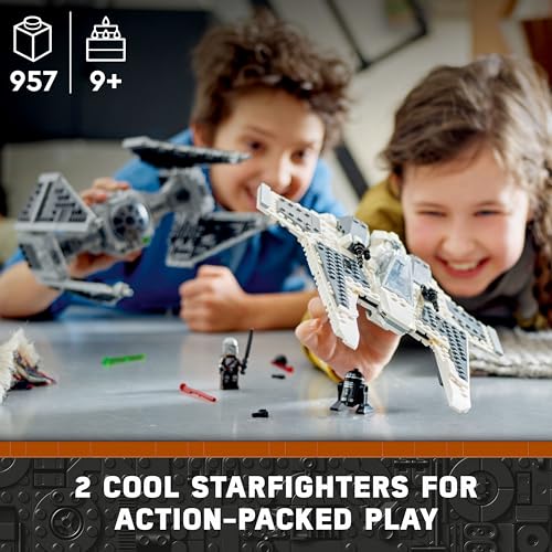 LEGO Star Wars Fang Fighter vs. TIE Interceptor Building Toy Set with 3 Characters Q5156