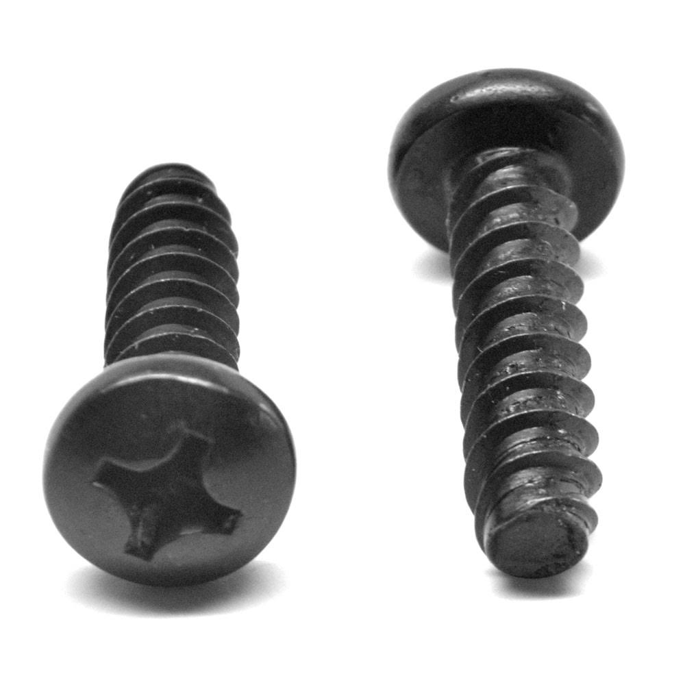 #12-14 x 3/8 Phillips Pan Head Sheet Metal Screw Black Zinc Plated V2331