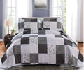 Queen/Full Size Floral Patchwork Quilt Microfiber Bedspread C472281
