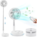Portable Oscillating Standing Fan with Remote, 8 Foldable Rechargeable Quiet Fan, Pack of 2 W87757