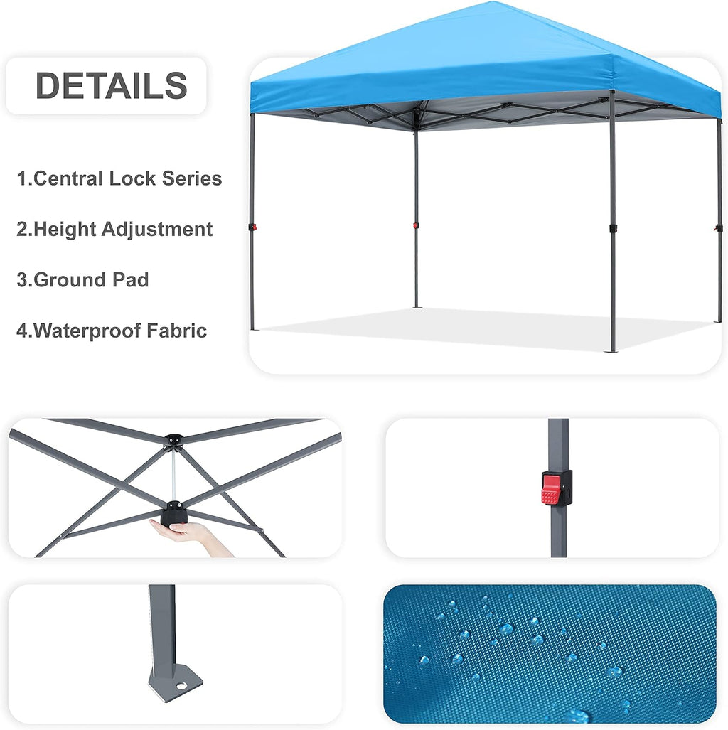 10x10FT Pop Up Canopy Tent with Wheeled Carrying Bag X554967