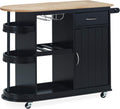 White Kitchen Cart with Wheels Y76544
