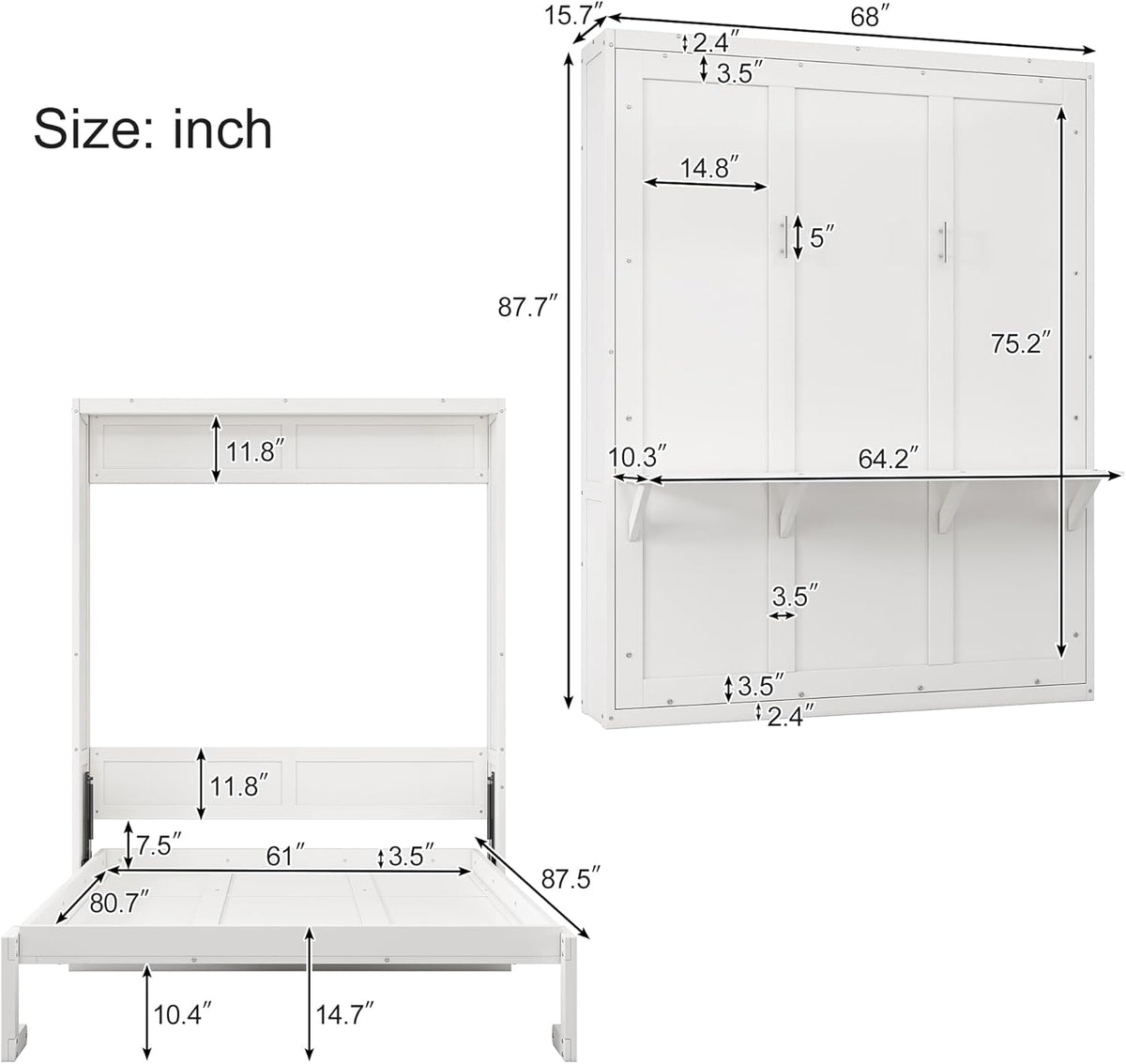 Queen Size Murphy Bed with Desk Q397089