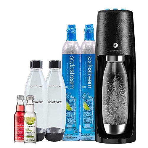 Black Sparkling Water Maker Bundle with CO2 and BPA Free Bottles I9682