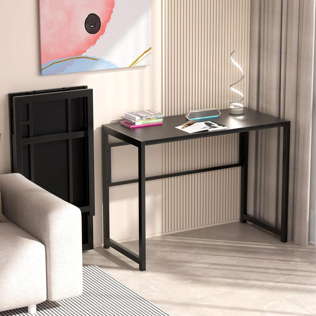 Black Folding Desk with Monitor Stand Z533