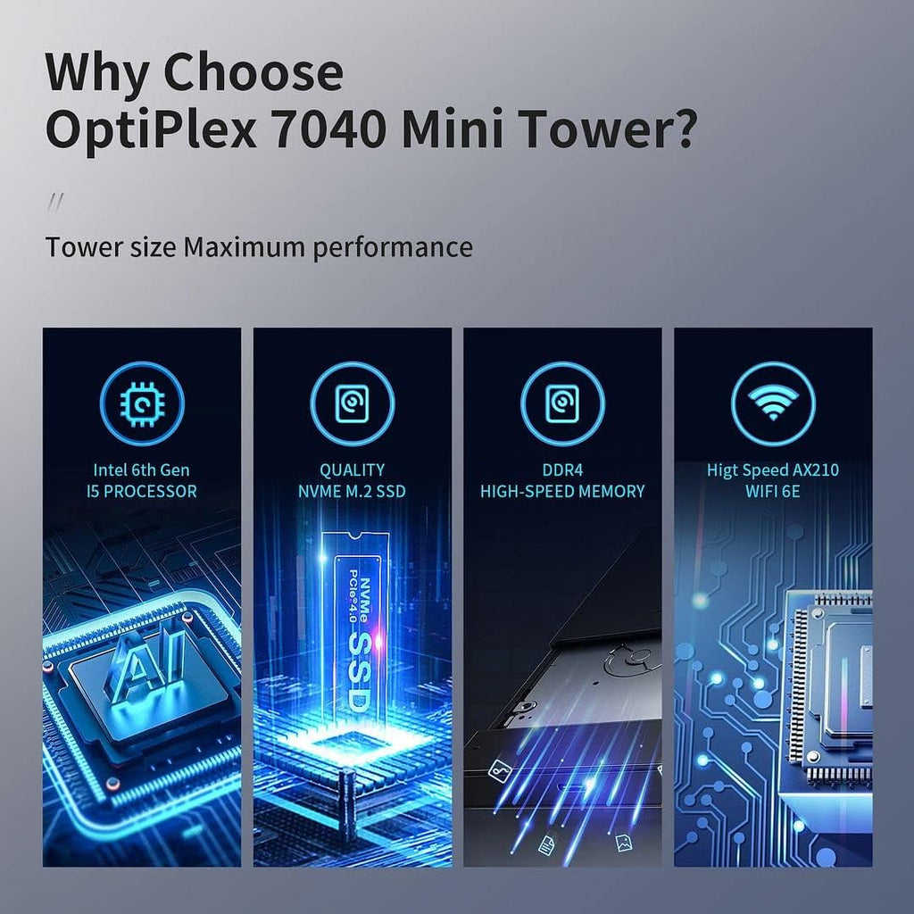 PC Tower Desktop Computer, i5 6500 3.20GHz, 16GB DDR4 Ram, 512GB M.2 NVMe SSD, 1TB HDD, Windows 10 Pro V248