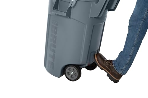 32 Gal Gray Vented Wheeled Trash Container U8637