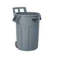 32 Gal Gray Vented Wheeled Trash Container U8637