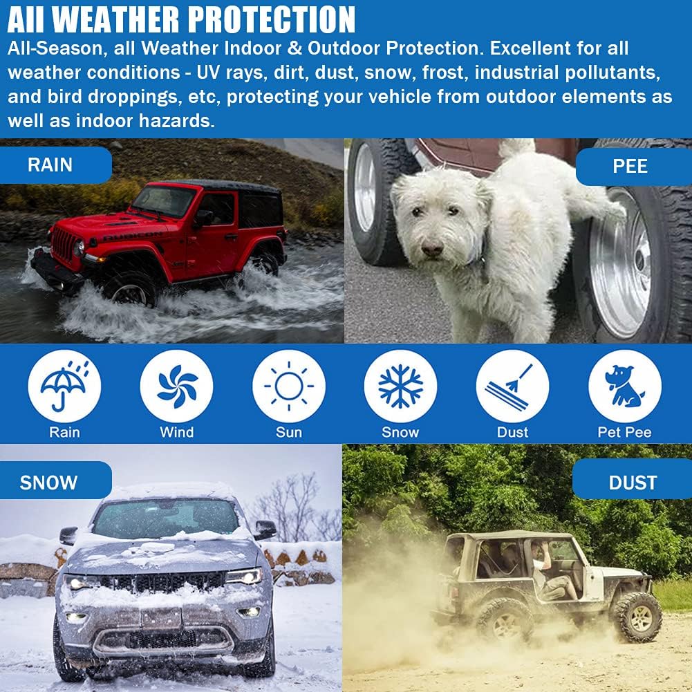 All Weather Waterproof Car Cover with Door Zipper W2293