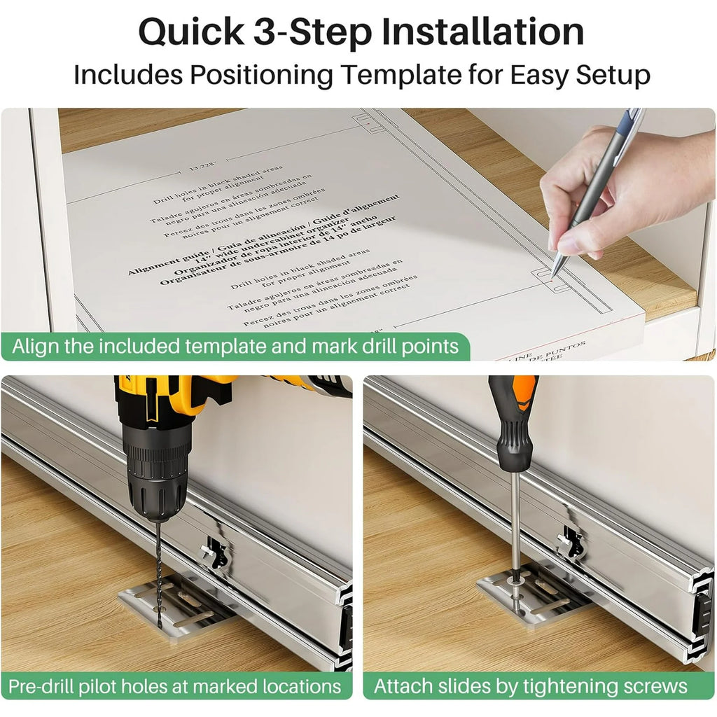 Heavy Duty Slide out Drawers for Kitchen Cabinet Organizer (15W X 21D) D61278