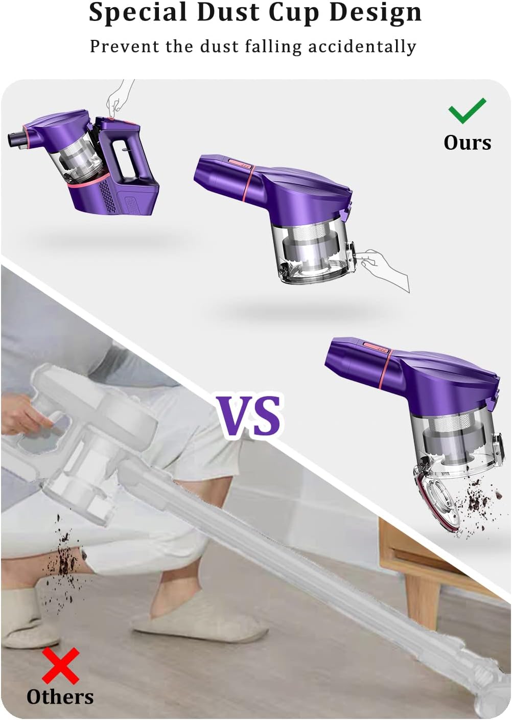 Cordless Stick Vacuum Cleaner with Detachable Battery U87313