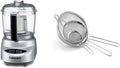 Mini Prep Plus Food Processor Brushed Chrome and Nickel & Set of 3 Fine Mesh Stainless Steel Strainers N3316