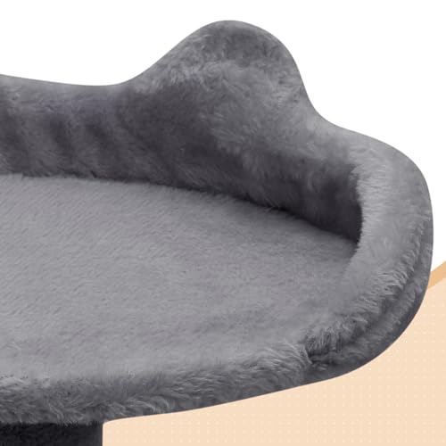 60 Inch Smoky Grey Cat Tree with 2 Cat Condo and Scratching Post G11491