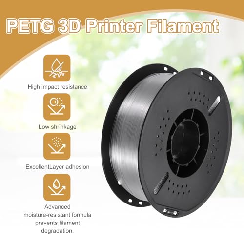 Clear PETG 3D Printer Filament 1.75mm 1KG 2 Pcs Y8638