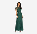 Cap Sleeve Beaded Gown S38471