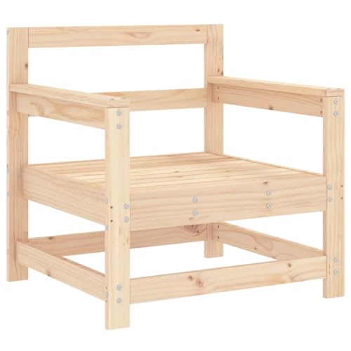 2 pcs Solid Wood Pine Patio Chairs with Cushions C6847