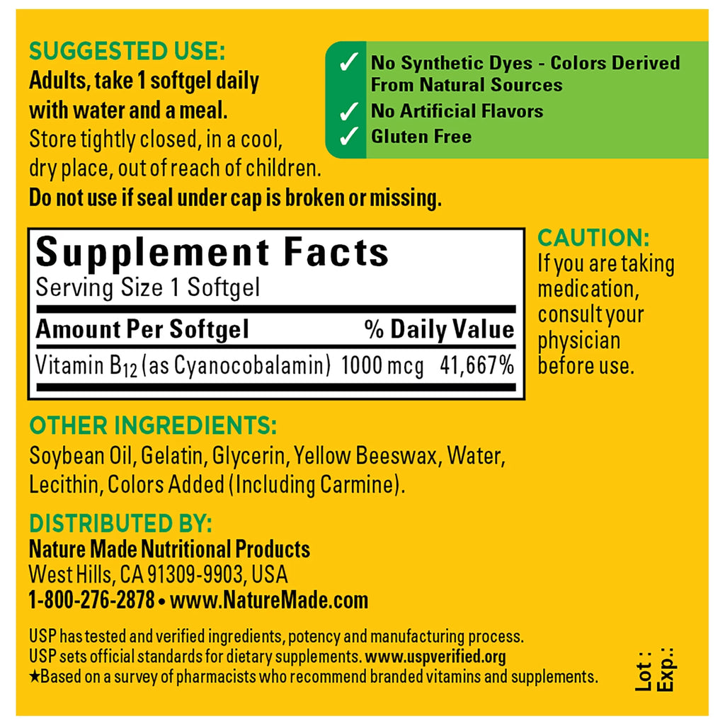 Vitamin B12 1000 mcg Softgels, 310 Count B454