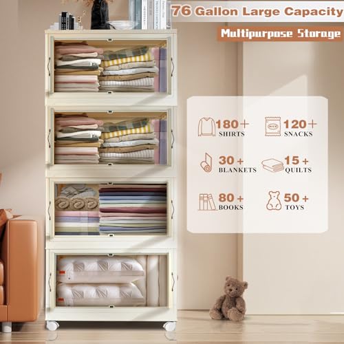 3 Pack 25.2 Gallon Collapsible Plastic Storage Bins with Lids H332