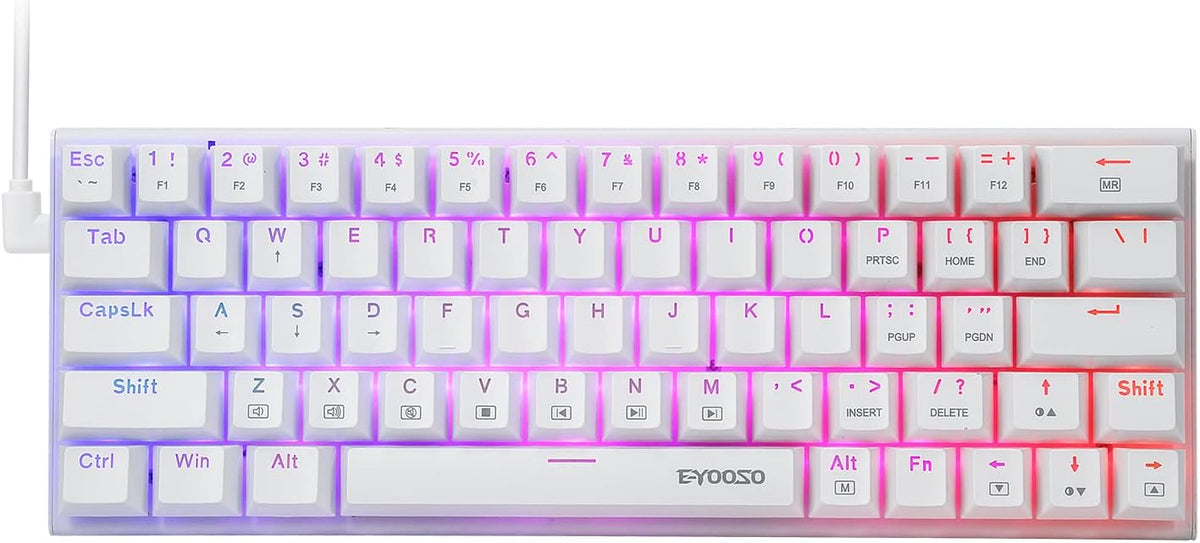 60% Mechanical Gaming Keyboard 63 Key RGB Backlit Red Switches T715999