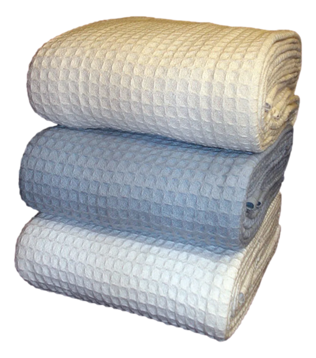100% Cotton King White Waffle Blanket V6719