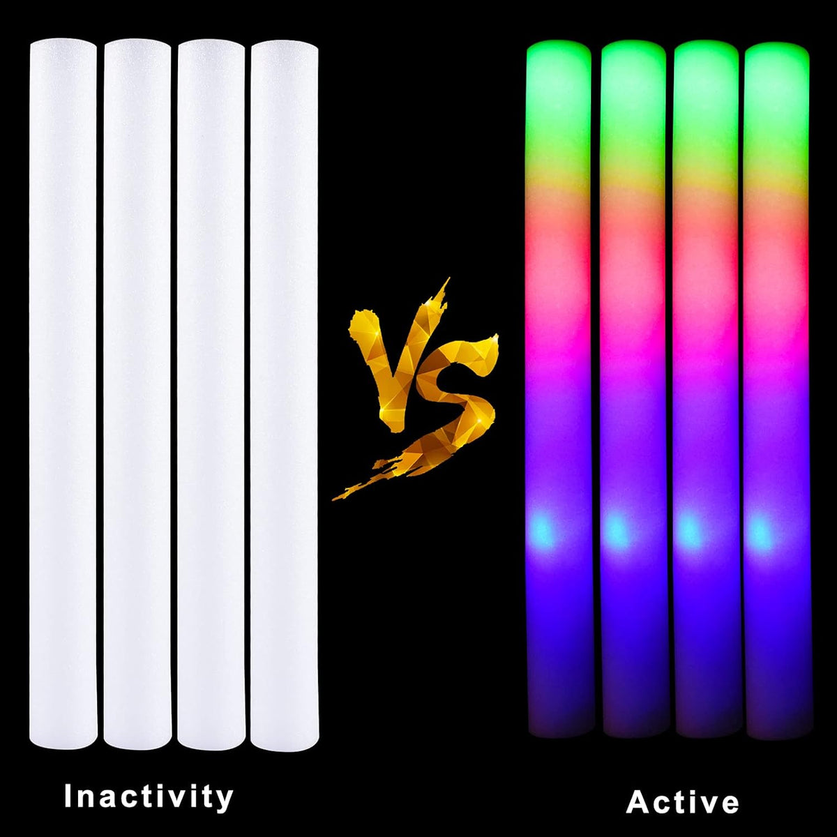 24 Pcs LED Foam Sticks Glow Batons F712220