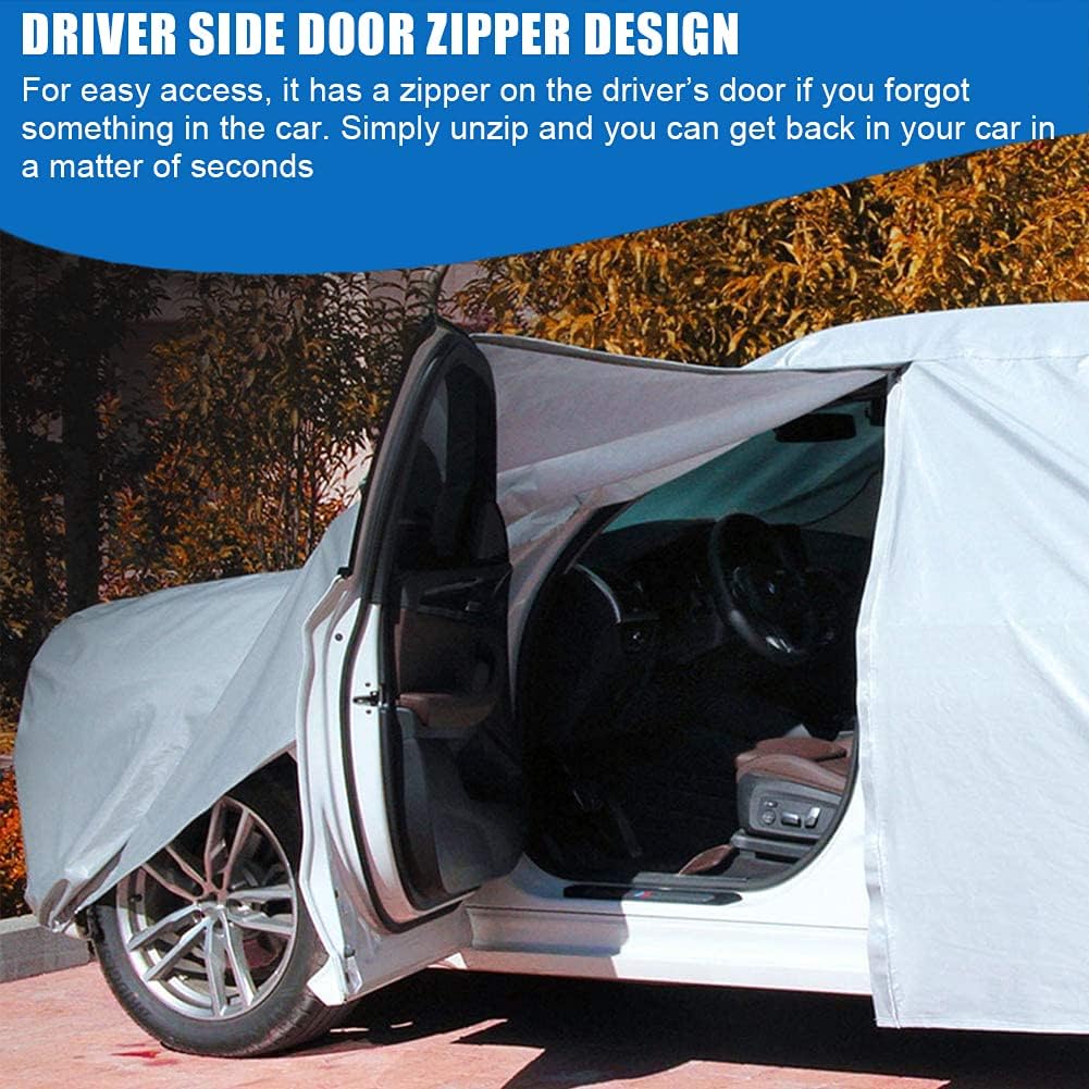 All Weather Waterproof Car Cover with Door Zipper W2293