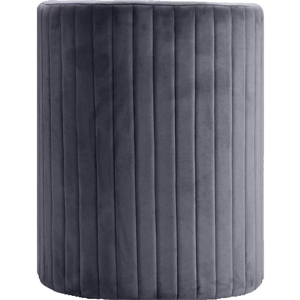 Gray Velvet Round Arm Chair with Ottoman K9754