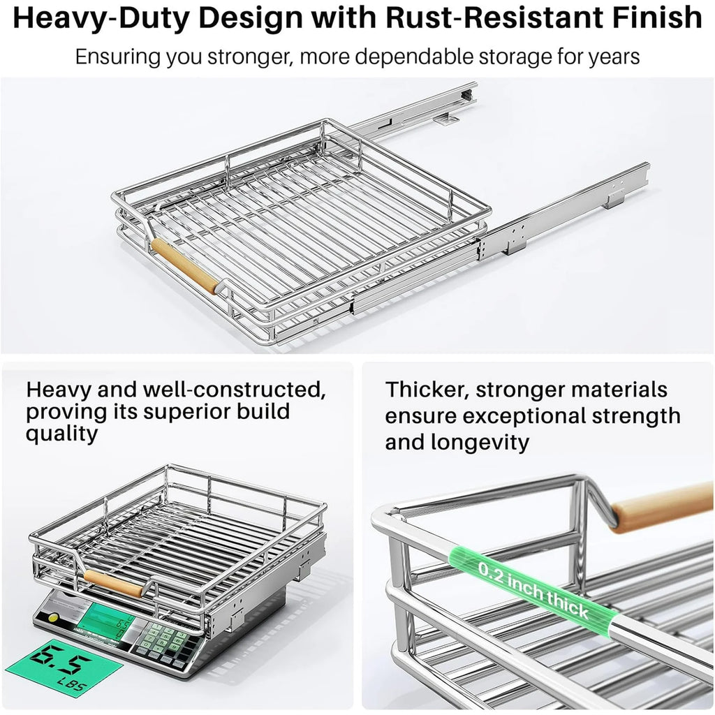 Heavy Duty Slide out Drawers for Kitchen Cabinet Organizer (15W X 21D) D61278