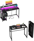 Black Folding Desk with Monitor Stand Z533