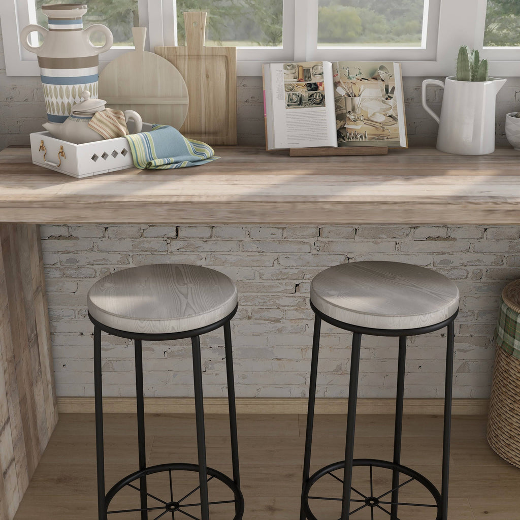 Rustic Metal Barstools Set of 2 K917701