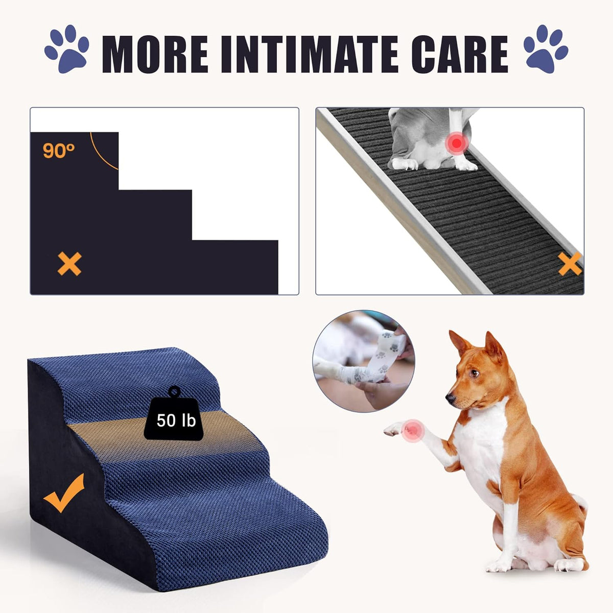 3 Tiers Non-Slip Foam Dog Stairs E34077