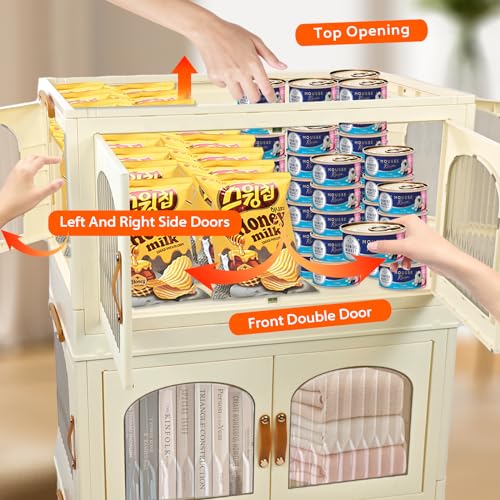3 Pack 25.2 Gallon Collapsible Plastic Storage Bins with Lids H332