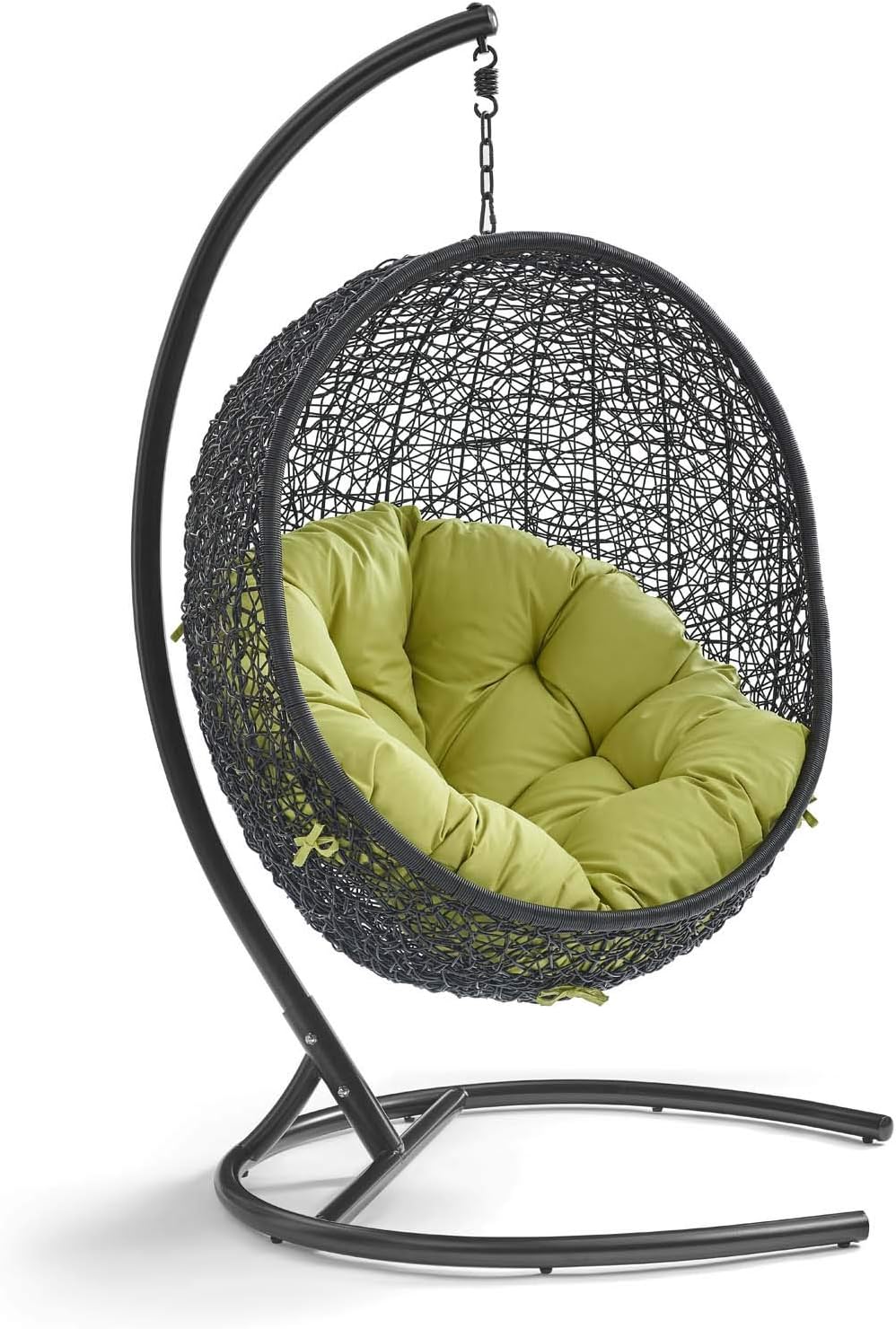 Beige Wicker Rattan Swing Chair with Stand X787434