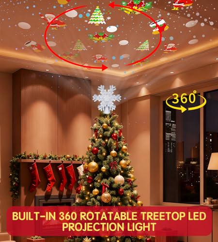 Golden Pentagram Christmas Tree Star Topper with Led E953188