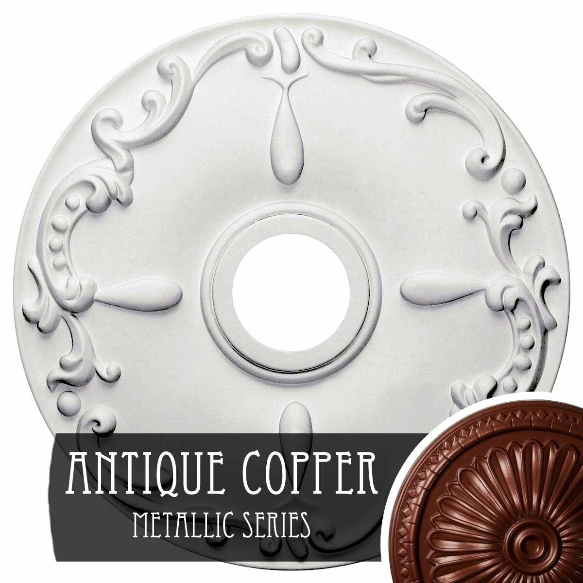 Hand-Painted Antique Copper Ceiling Medallion A6496