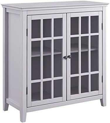 Gray Wood Double Door Cabinet Y7665