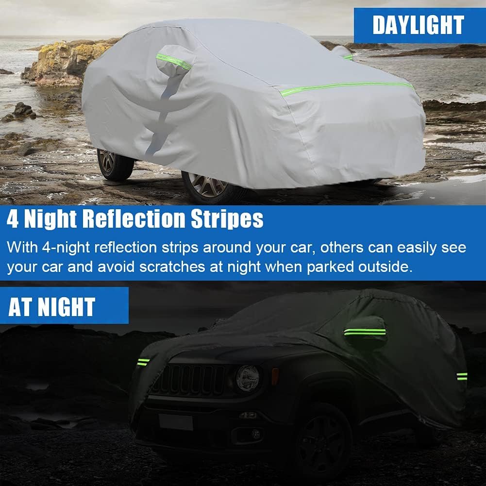 All Weather Waterproof Car Cover with Door Zipper W2293