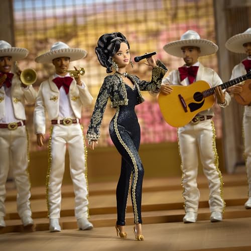 Black and Gold Suit Doll with Cropped Jacket and Golden Accessories A41807