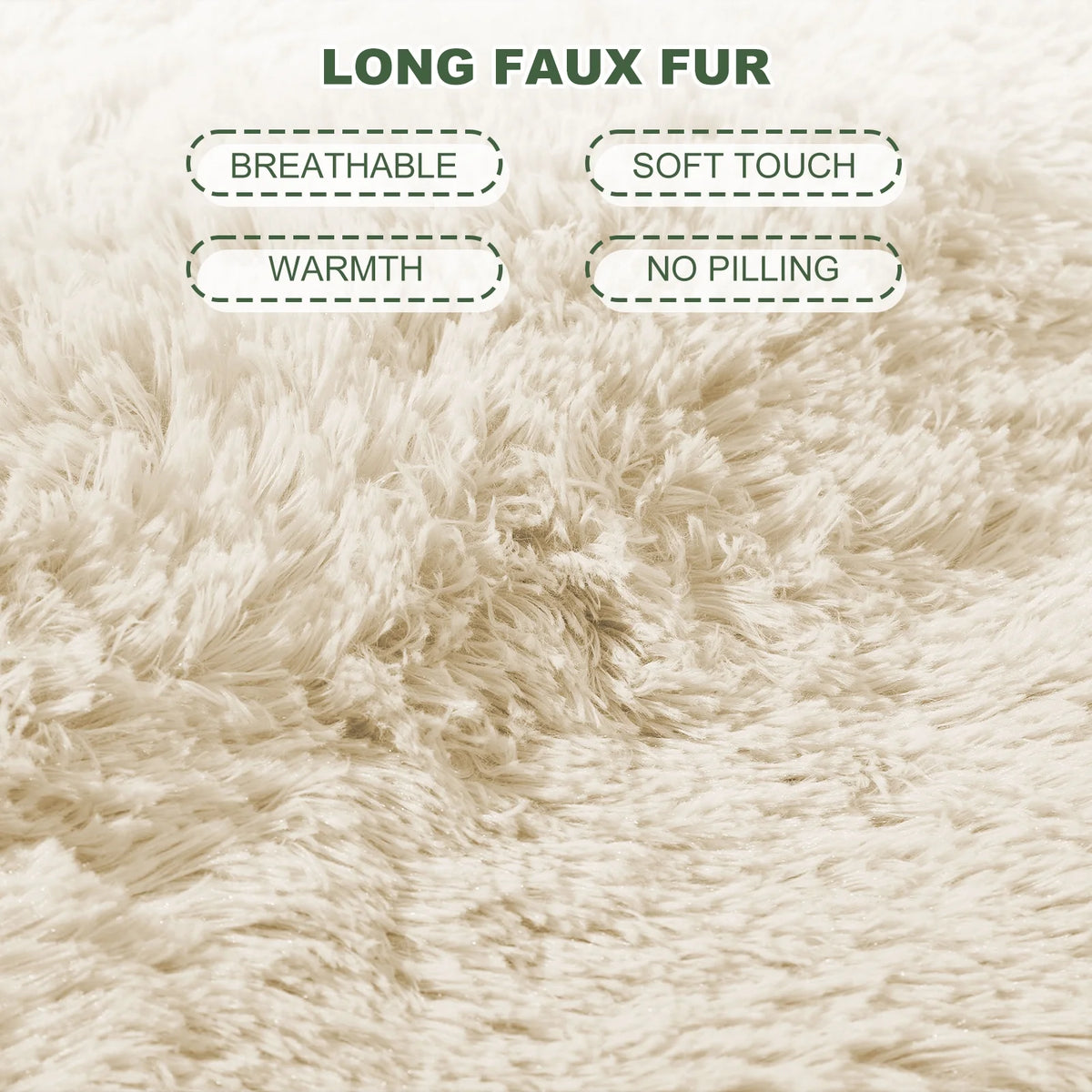 White 48X48 Inch Papasan Chair Cushion with Faux Fur Cover L41196